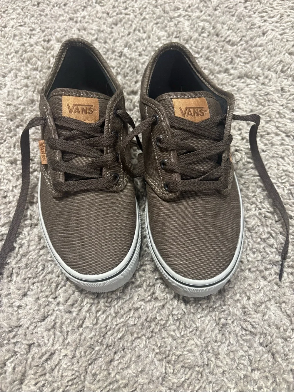 Vans boys Brown Canvas Low-Top Sneakers